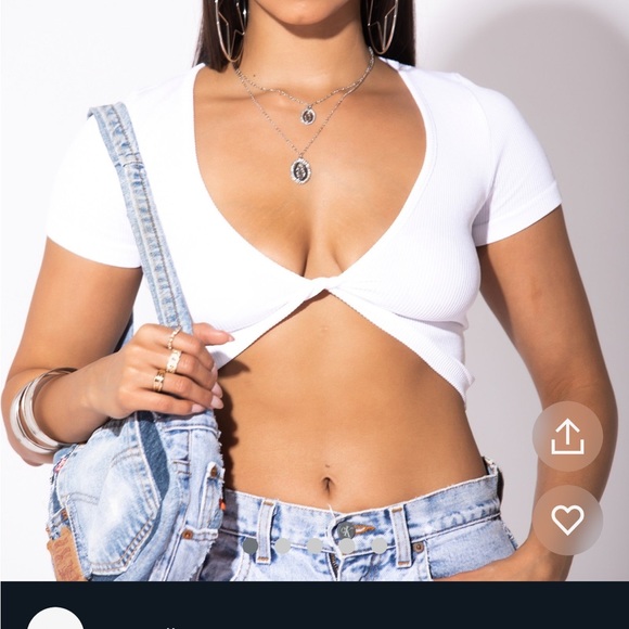 White Crop Top - Picture 4 of 7